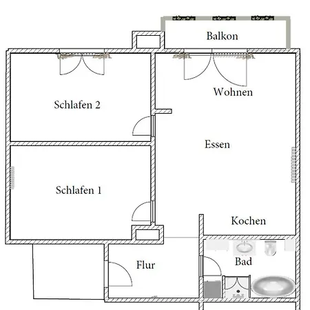 アパート Moderne Mit Balkon *
